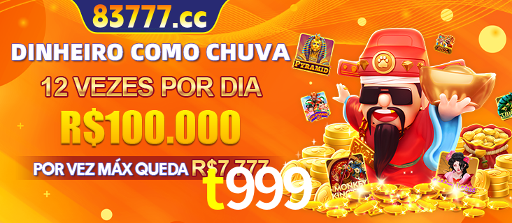Banner do programa de recompensas Recomende para amigos do t999, detalhando os bônus por convidar amigos, com prêmios que chegam a R$288.888.