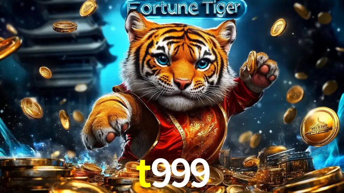 Imagem promocional do jogo de slot Fortune Tiger, com um tigre majestoso em traje tradicional cercado por uma fortuna em moedas de ouro, disponível agora no cassino t999.